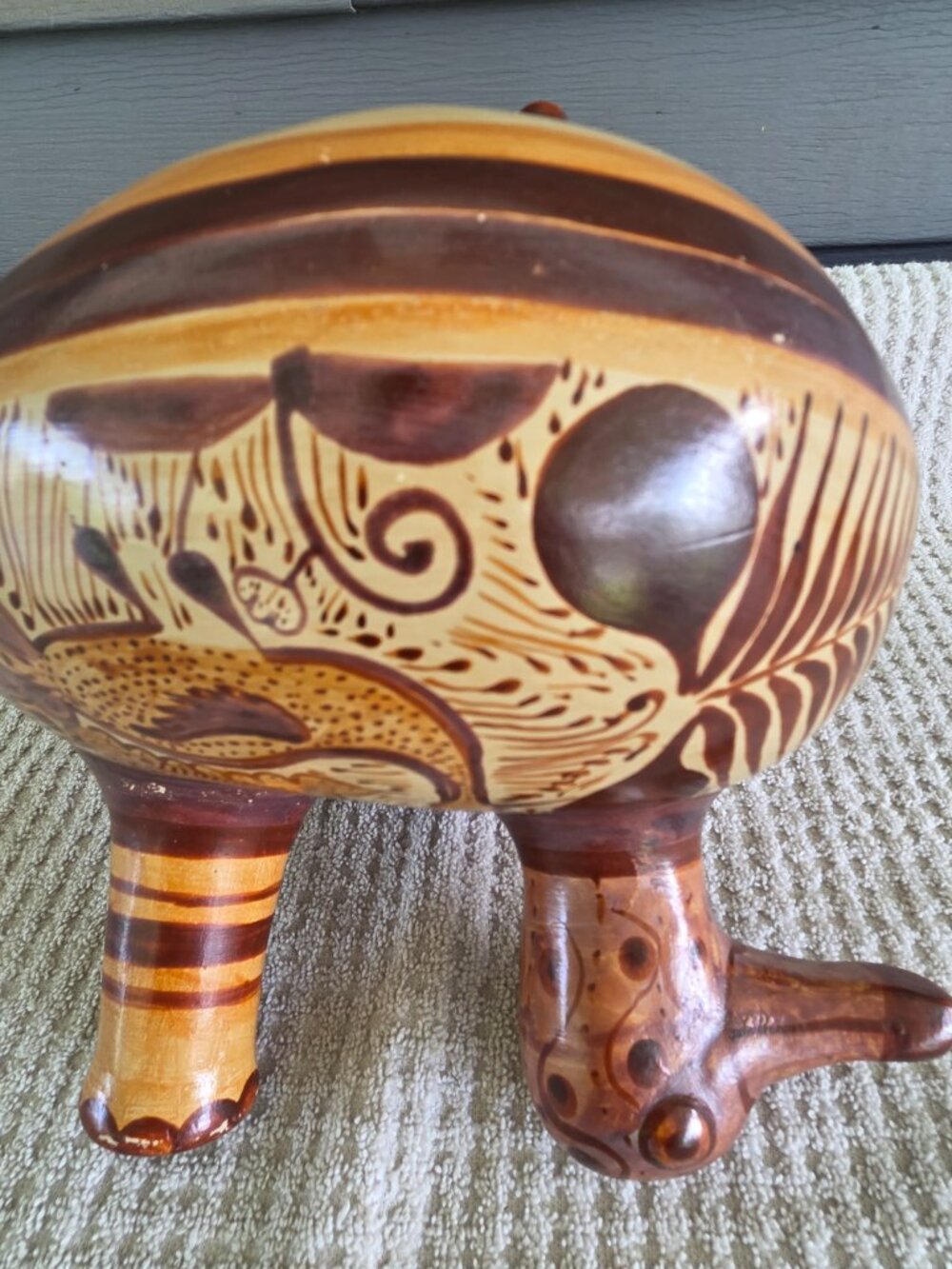 Vintage Tonala Pottery Duck Figurine Hand Painted Mexican Folk Art 3 Pieces - Picture 6 of 16
